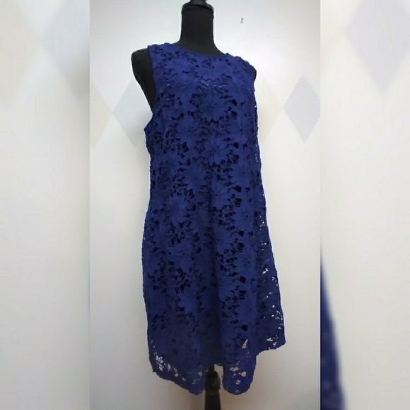 Decree tank style navy crochet lined dress XL NWT - Picture 3 of 13